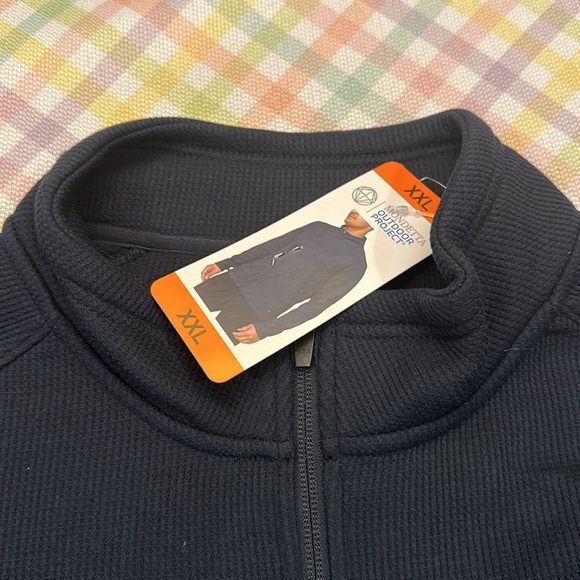 Mondetta Men’s Full Zip Waffle Jacket navy blue size XXL Two zipper pockets NWT - Picture 6 of 8